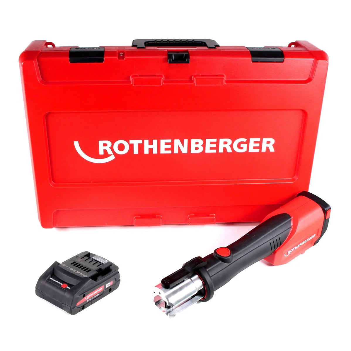 Rothenberger ROMAX 4000 Sertisseuse sans fil 18 V Li-Ion électro-hydraulique + Coffret de transport + 1x Batterie 4 Ah, sans Chargeur(défaut)