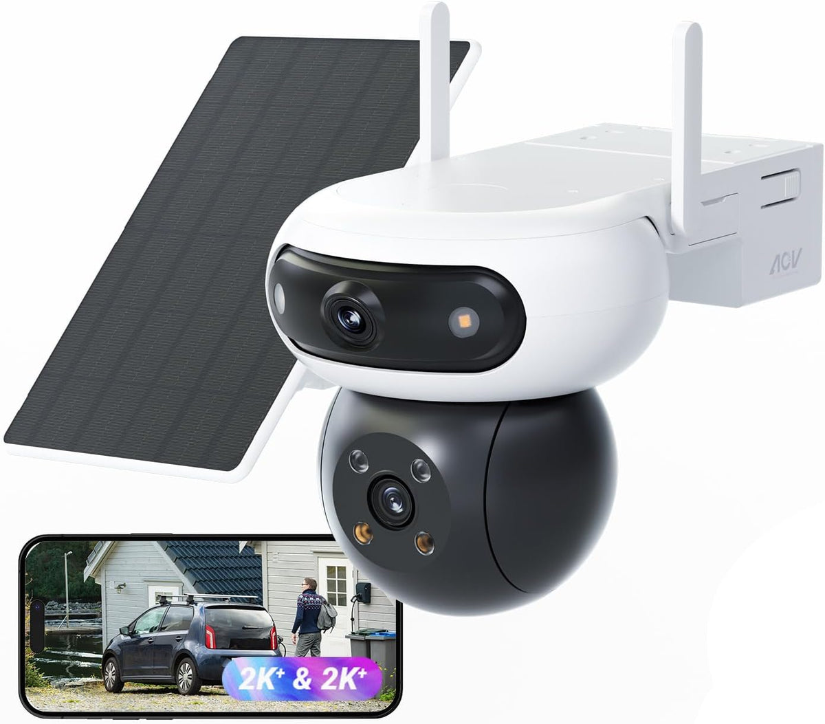 EZVIZ 4G LTE 8MP (4MP+4MP) Camera Surveillance WiFi Exterieure sans Fil à Double Objectif Motorisé,4G/Wi-FI basc.Auto, Mode AOV 2.0,Détection Humaine/Véhicules, Vision Nocturne Colorfull,CB90X 4G Kit(Blanc)