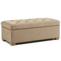 Banc de rangement en velours beige(Beige)
