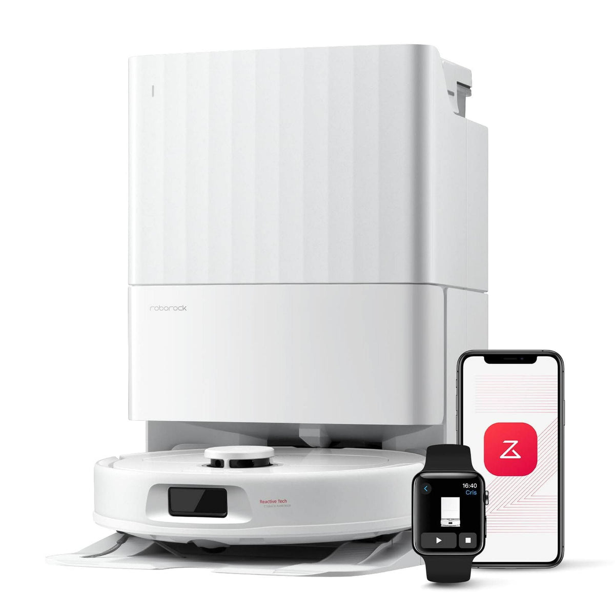 Roborock QV 35A Aspirateur Robot 8000Pa ,Upgrade du Qrevo Plus(Blanc)