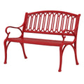 Banc de jardin en fonte rouge(Rouge)