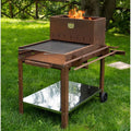 agrieuro top-line Barbecue à bois et charbon Super Flipper en corten(Marron)