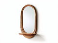 Miroir en bois de 60 x 30 x 5cm avec étagère intégrée pour murs intérieurs