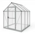 Serre en aluminium et polycarbonate transparent 190x185x195 cm(Argent/Transparent)