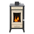Poêle à bois Olga 15 kw en acier peint h 91 cm(Noir)