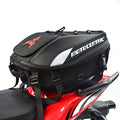 MOTOCENTRIC Sac à dos de moto de grande capacité - Sac de selle en polyester durable avec sangles réglables, fermeture à glissière sécurisée et(Noir/Rouge/Blanc)