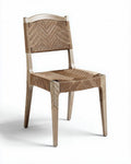 Chaise en bois avec design tressé en hêtre naturel dimensions 45 x 45 x 85cm