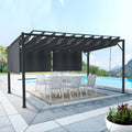 id market Pergola Édition Luxe lames orientables 3x4 M et 4 Stores(Noir)