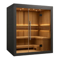 Cabine de sauna infrarouge intérieure en bois et verre trempé 200x180x200 cm(Gris/Naturel)