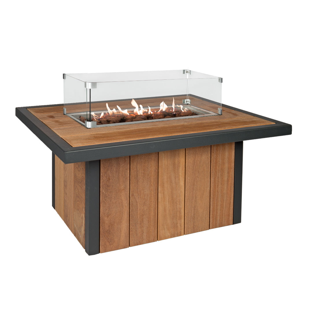 Easyfires River Vuurtafel Rechthoek - Antraciet(Propaangas/10.5 kW/u (brander 76 x 26 cm)/RAL 7021 (antraciet))