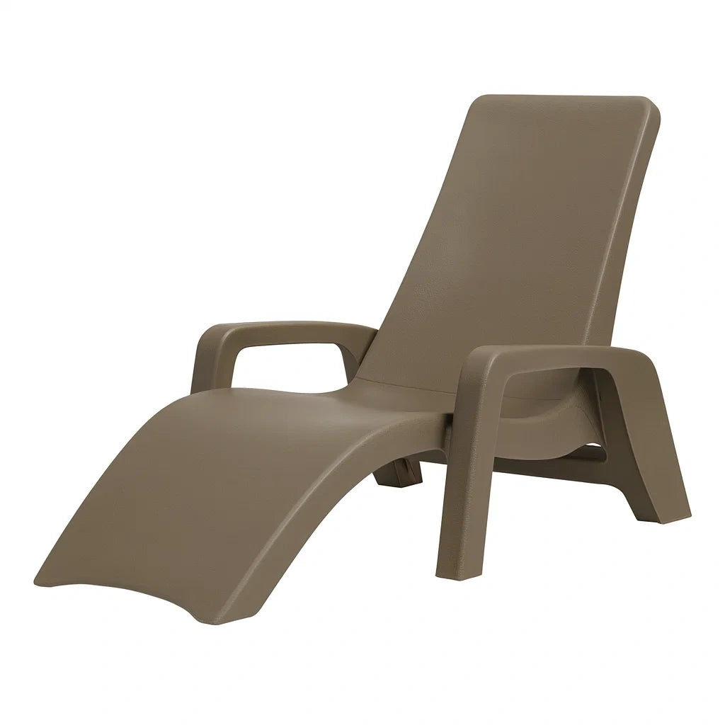 Chaise longue de jardin en résine marron(Marron)