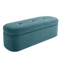 Banc de rangement en velours bleu pétrole(Bleu Pétrole)