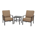 Ensemble de mobilier de jardin 3 pièces en aluminium avec coussins marron(Marron)