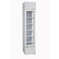 METRO Professional Glacière à boissons mince GSC2133, Métal/verre, 39 x 47,5 x 188 cm, 133 L, réfrigération statique, 200 W, avec serrure, Blanc(Blanc)