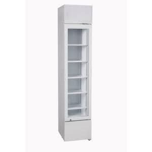 METRO Professional Glacière à boissons mince GSC2133, Métal/verre, 39 x 47,5 x 188 cm, 133 L, réfrigération statique, 200 W, avec serrure, Blanc(Blanc)