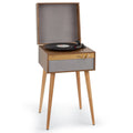 Auna Platine vinyle Berklee TT Case entraînement par courroie 33 1/3  45 T/min enceintes stéréo(Marron/Gris)