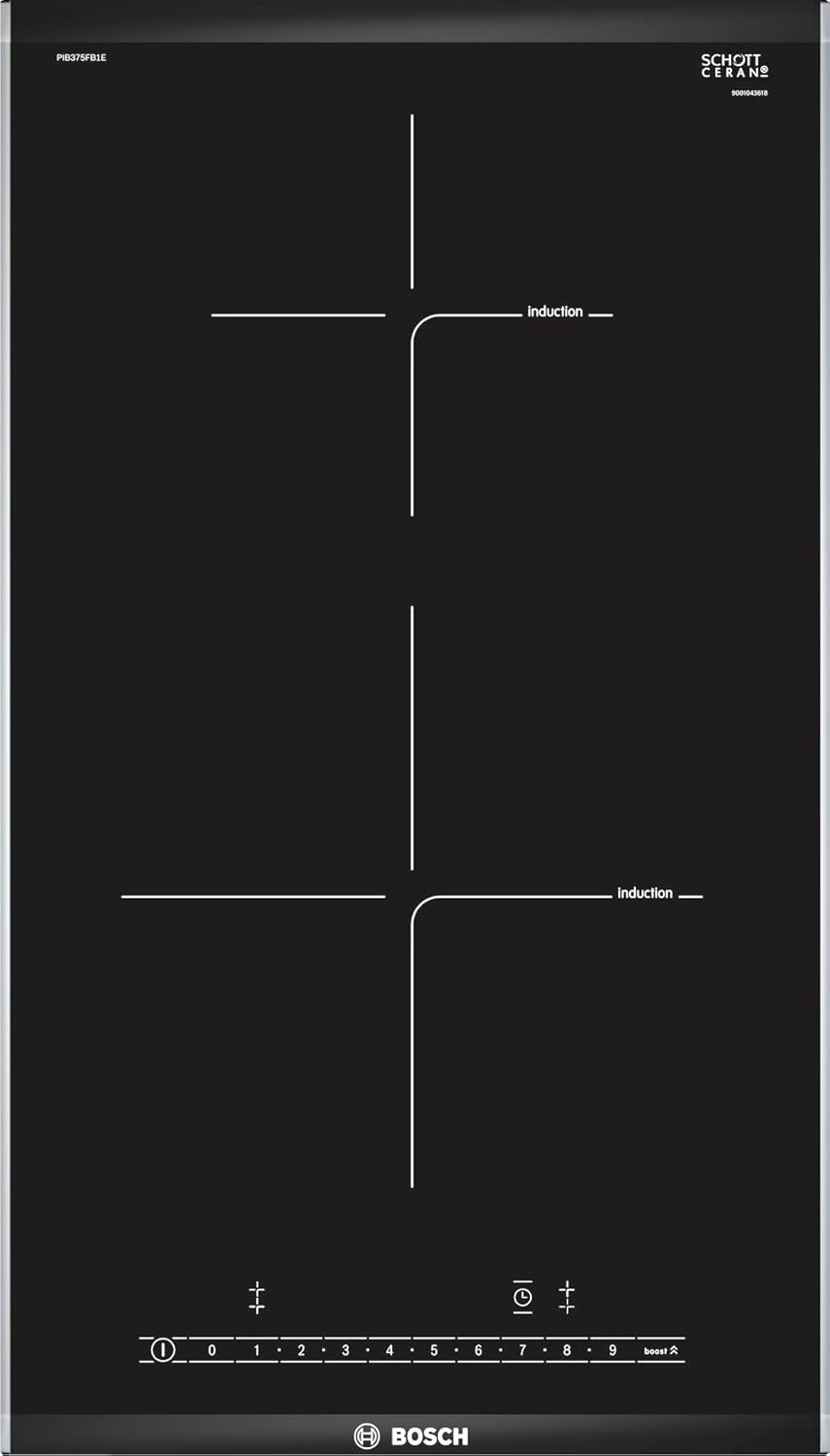 Bosch PIB375FB1E, Plaque de cuisson induction, Série 6, 2 foyers, 30 cm, Noir(Noir)