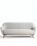 Canapé en tissu gray avec pieds en bois 200 x 85 x 75cm pour salon