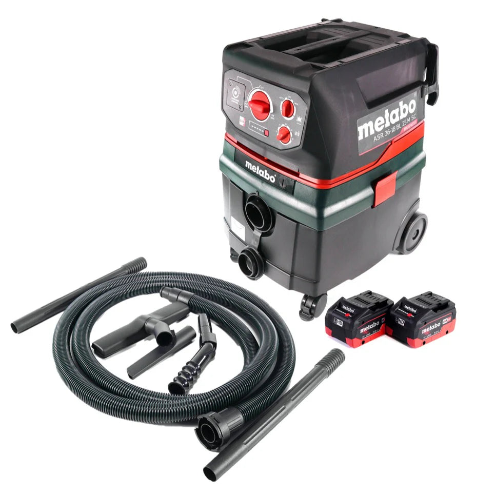 Metabo ASR 36 18 BL 25 M SC 36 V (2x 18 V) Aspirateur eau/poussière 25 l brushless + 2x Batteries 8.0 Ah - sans chargeur(défaut)
