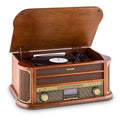 Auna Chaîne stéréo rétro Belle Epoque 1908 DAB Tourne-disque DAB+(Marron)