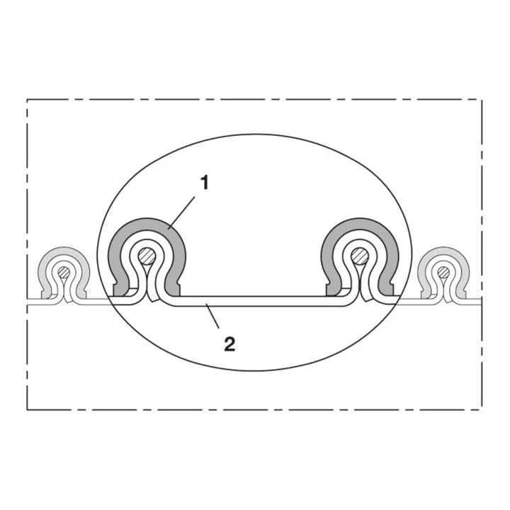 NORRES Tuyau d'aspiration et de soufflage (FDA) CP PTFE-INOX 475 FOOD Ø intérieur 300 mm ( 4501400451 )(défaut)