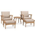 Ensemble de mobilier de jardin 5 pièces en rotin synthétique beige(Beige)