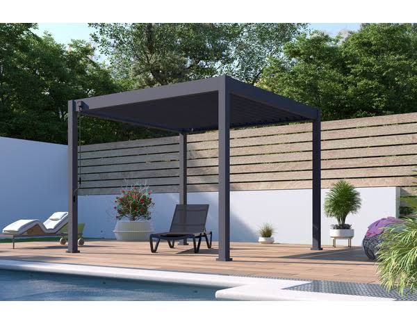 Pergola Avec Lames Orientables Gris Anthracite(Gris Anthracite)