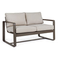 Canapé Merrigan en aluminium thermolaqué pour jardin et véranda(Blanc/2 Places)