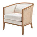 Tillman Linen Accent Arm Chair with Rattan(Natural)