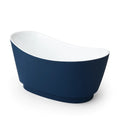 Baignoire autoportante îlot acrylique blanc et bleu(Bleu/Blanc)