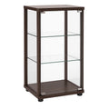 Vitrine en verre trempé et bois composite marron(Marron)