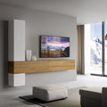 Élément mural pour salon meuble TV avec étagères pour chambre et aménagement intérieur 268 cm