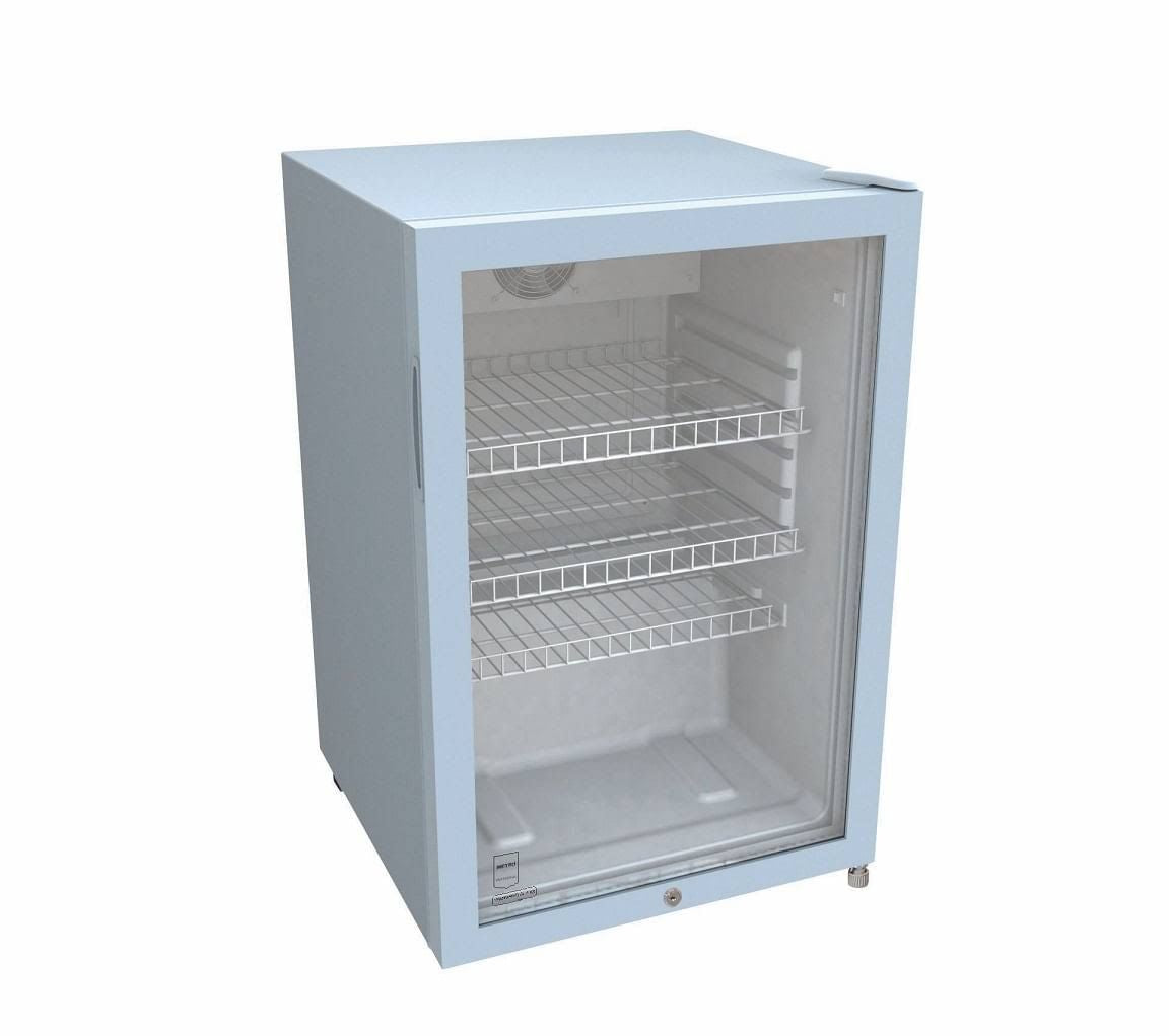 METRO Professional réfrigérateur à boissons GSC2125, plastique/métal/verre, 54.5x54x84cm, 118 L, froid ventilé statique, avec serrure, Blanc(Blanc)