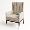 Fauteuil en lin beige avec pieds en bois(Beige)
