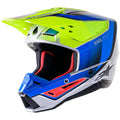 Alpinestars Casque MX S-M5 Sail(Bleu/Jaune/Argent)