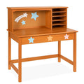 Bureau pour enfant en bois avec motifs étoiles et étagères 100x50x120 cm(Marron/Multicolore)