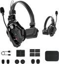 Hollyland Solidcom C1 Casque de Communication sans Fil Système Intercom Duplex Intégral 2 Utilisateurs Portée 350m Communication d'Équipe Casques à Oreille Unique avec 1 Maître et 1 Casque Esclave